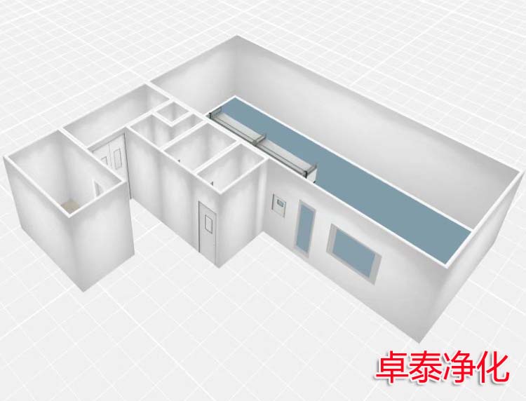 卓泰净化设计净化车间三维立体图